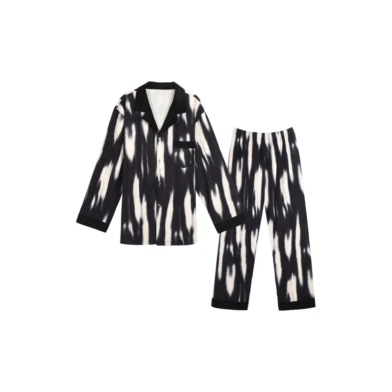 IIZZINI Pajama Set Men's Black White-0