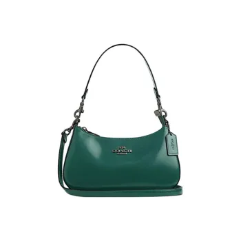 COACH Teri Cow Leather Crossbody Bag Shoulder Bag Medium Size Women's Emerald Green