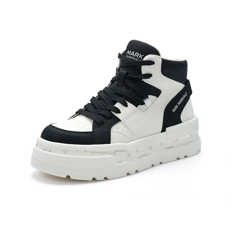 FAIRWHALE Skateboard Shoes Men High Top Black/Green-1