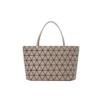 ISSEY MIYAKE Bateau Matte Artificial Leather Tote Bag, Shopping Bag, Shoulder Bag, Handbag Regular Women's Gray Beige