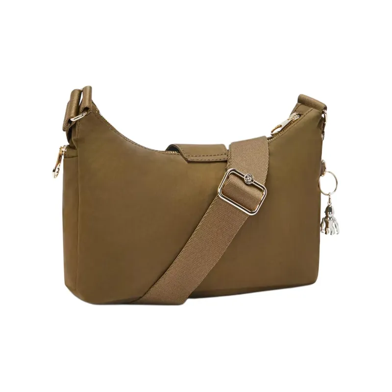 Kipling Nylon Crossbody Bag, Shoulder Bag Medium Size Women's Brown-3