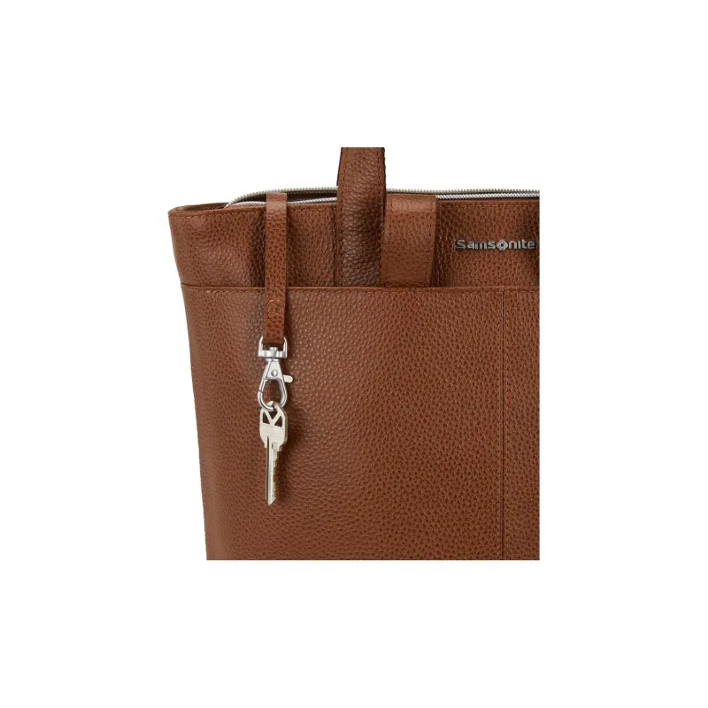 SAMSONITE Leather Backpack Women's Brown-3