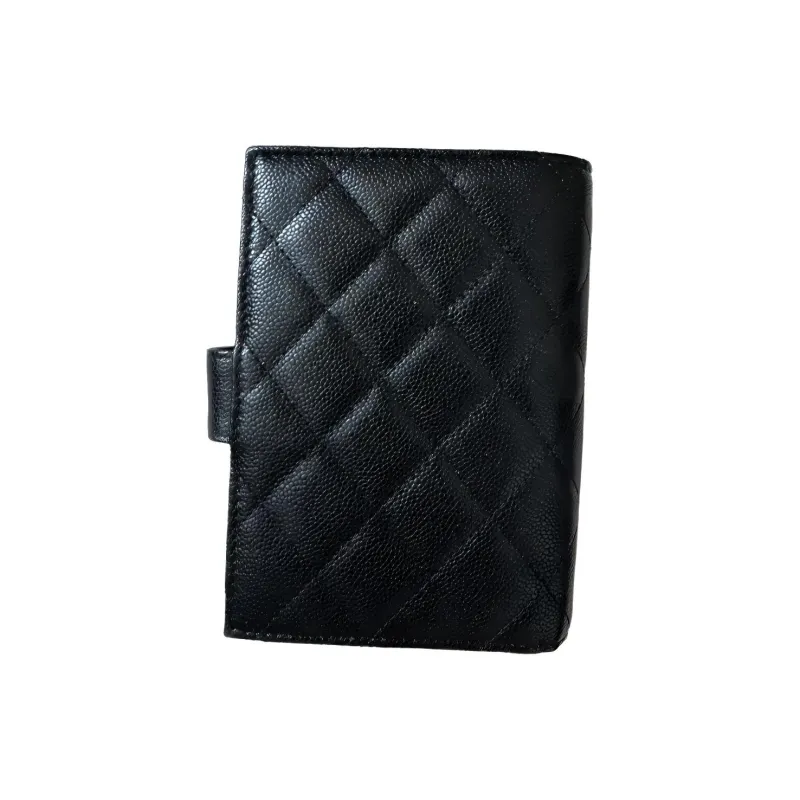 CHANEL Cow Leather Wallet, Passport Holder Women's Black-1