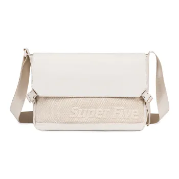Super Five Polyester Shoulder Bag Unisex Ecru/Black/Red/Gray