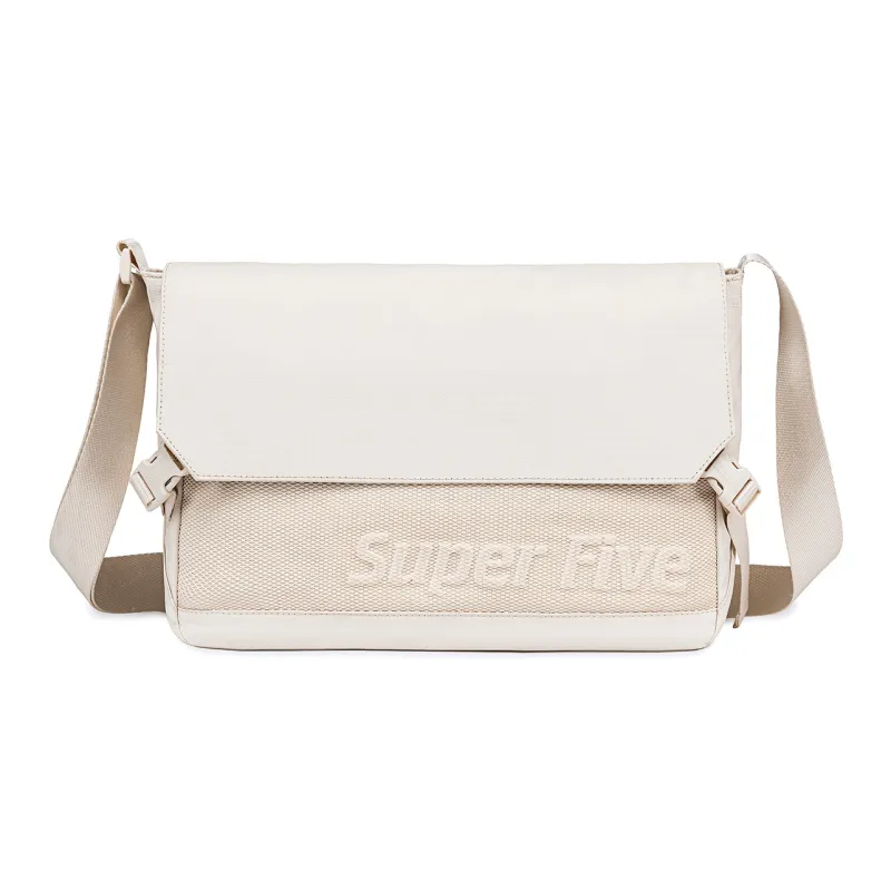 Super Five Polyester Shoulder Bag Unisex Ecru/Black/Red/Gray-0