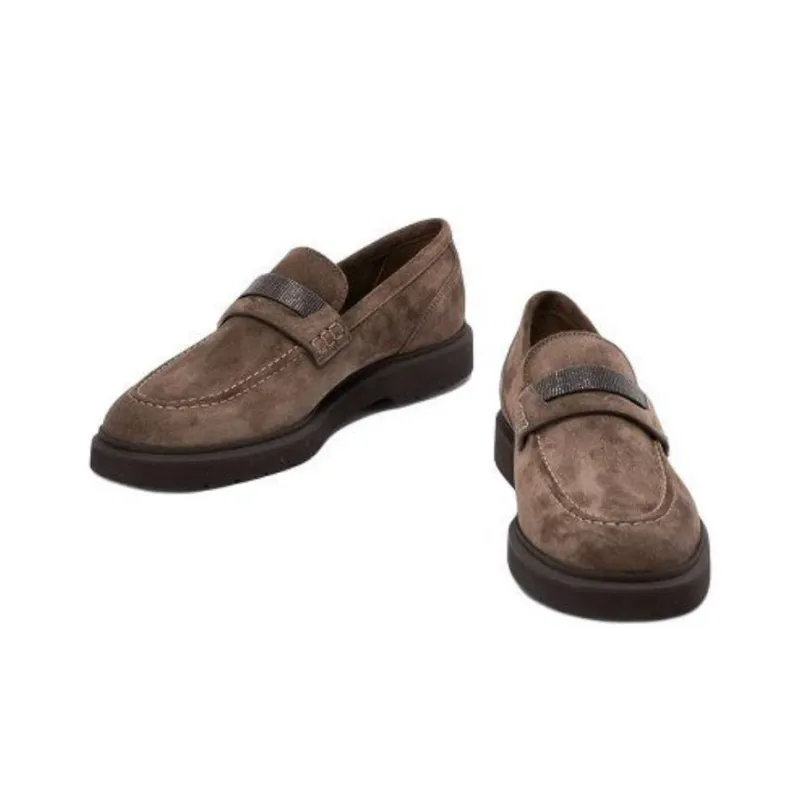 Brunello Cucinelli Embellished Almond Toe Loafers Women's-4