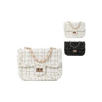 NATTY PU Crossbody Bag Shoulder Bag Small Size Women's White/Black