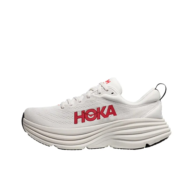 HOKA ONE ONE Bondi 8 White Vermillion-0