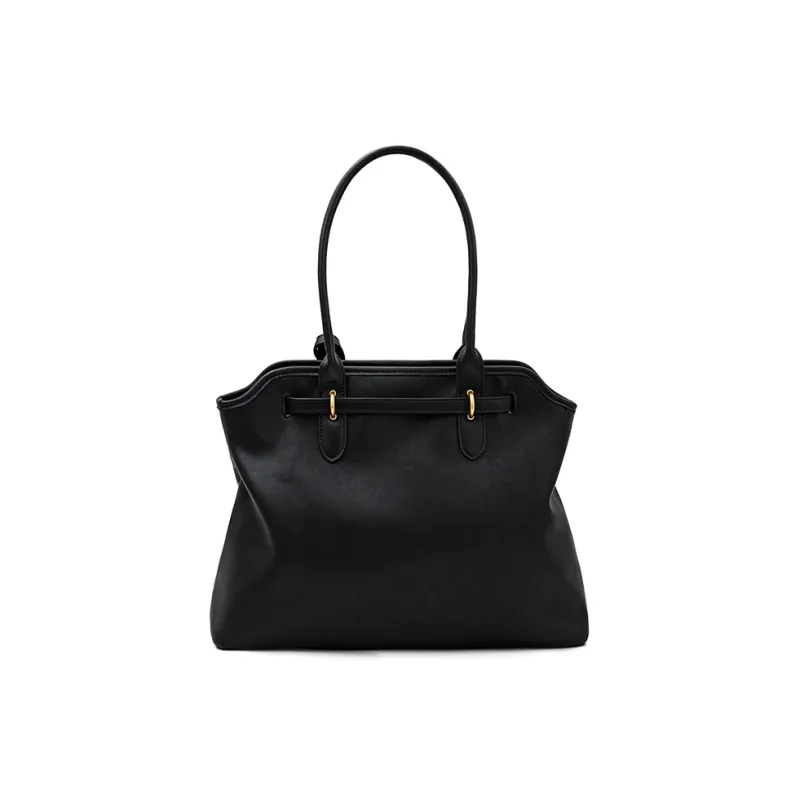 Vigno Synthetic Leather Tote Shoulder Bag Regular Women's Yellow Brown/Black/Coffee-3