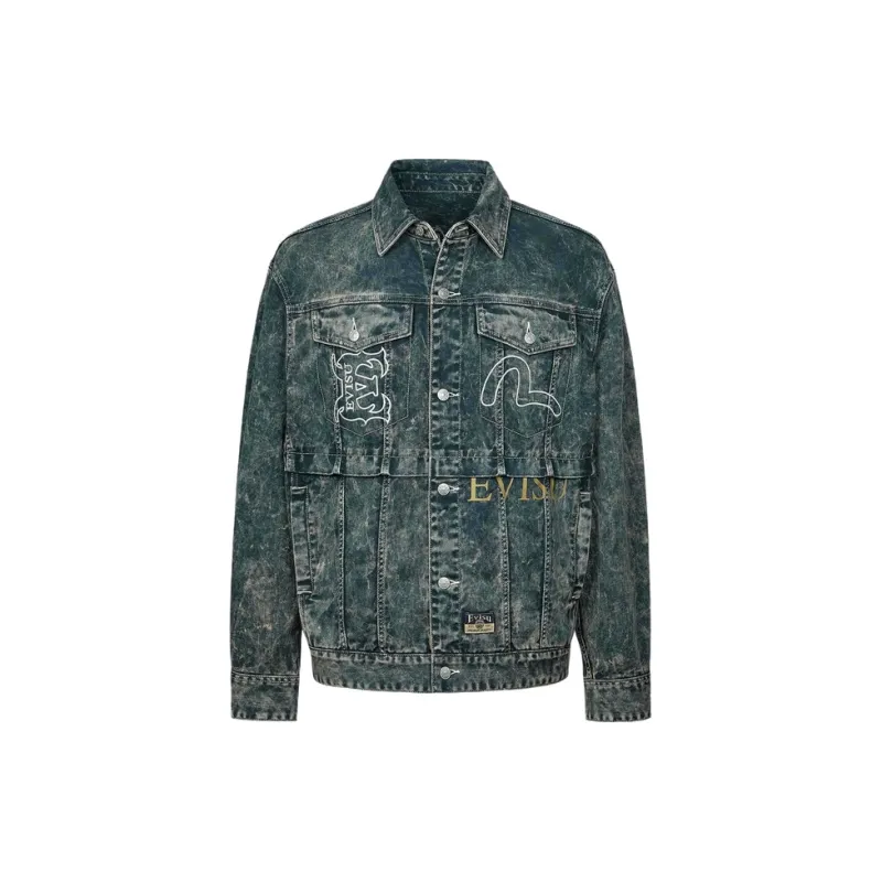 EVISU Denim Jacket Men's Navy Blue-1