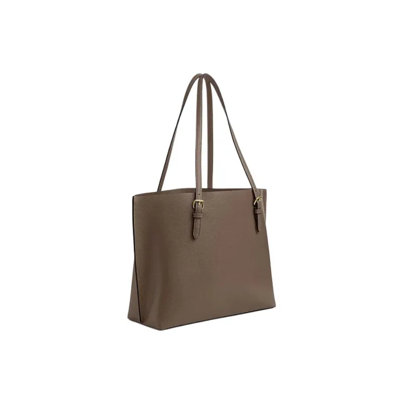 COACH Split Cow Leather One Shoulder Handbag Tubas Women's Dark Umber-1