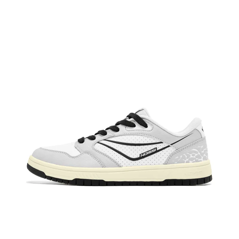 QIAODAN Anti Slip Wear Resistant Low Top Skateboard Shoes Men's White Gray-0