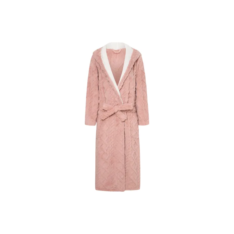 Vine Color Women's Bath Robes-5
