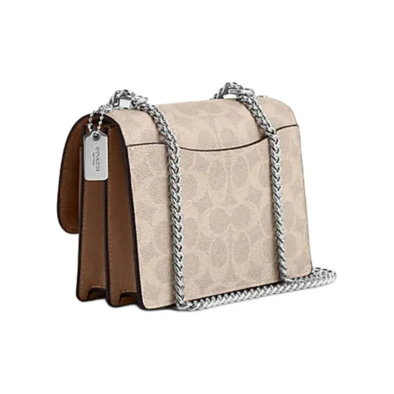 COACH Artificial Leather With Cow Leather Crossbody Bags Mini Women's Taupe-1