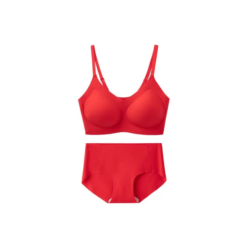 Huggy Kissy Underwear Set Women's Camisole Style Red-0