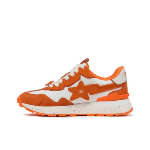 A BATHING APE Anti-Slip Wear-Resistant Low-Top Casual Shoes Men's Orange