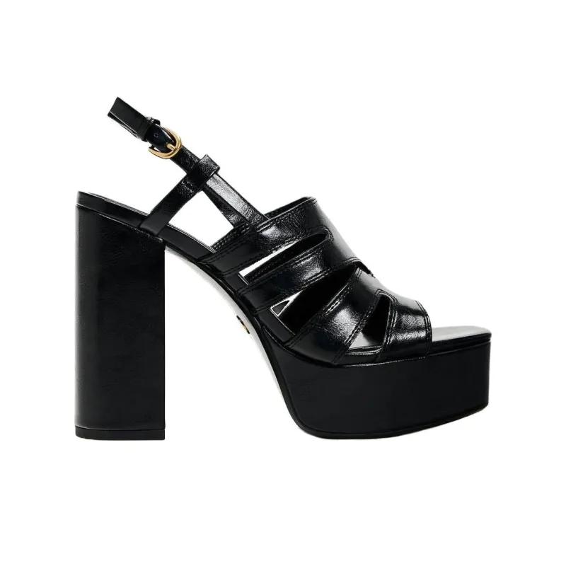 ZARA Strap Sandals 14cm Women's Black-1