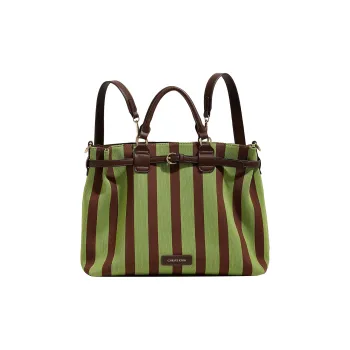 H-YXIANG Canvas Canvas Bag One Shoulder Double Shoulder Crossbody Handbag Regular Women's Green