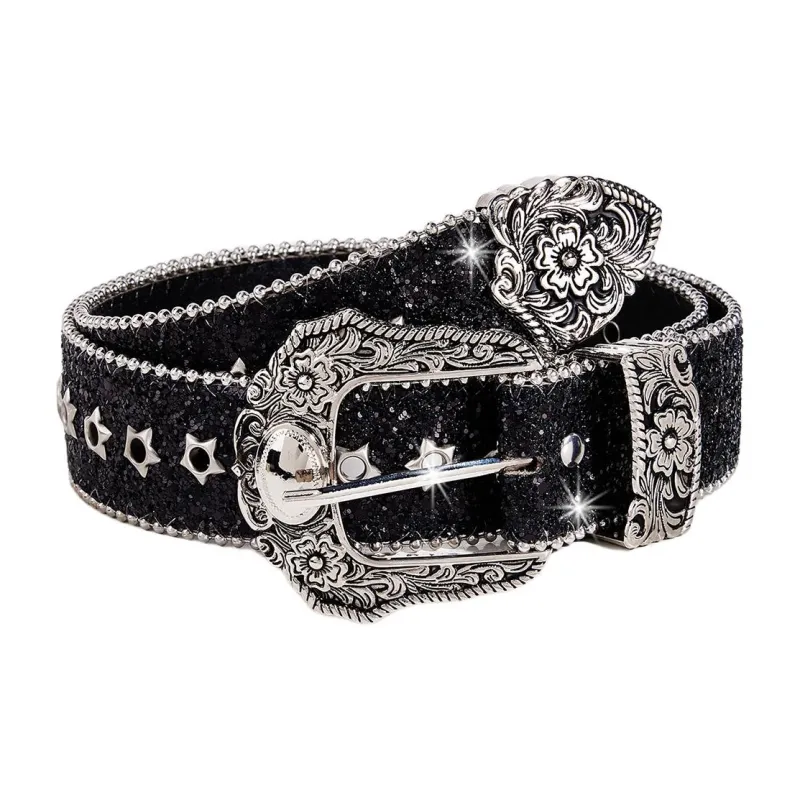 JEANSWEST PU Leather Belts Women's 3.5cm-1
