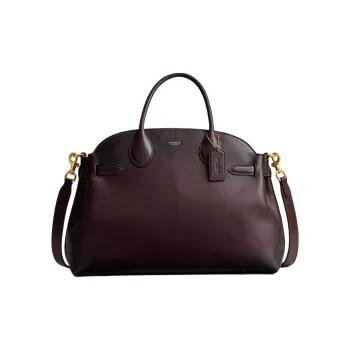 COACH Empire Carryall Grain Leather Shoulder Bag, Crossbody Bag, Handbag Tubas Women's Merlot