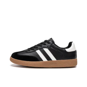 EXULL Q Vintage Fashion German Army Trainers Anti Slip Wear Resistant Low Top Skateboard Shoes Women's Black