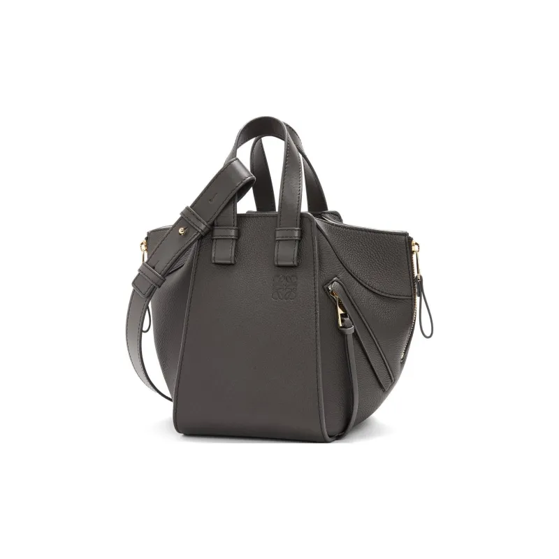 LOEWE Hammock Soft Grain Calfskin One Shoulder Handbag, Crossbody Bag Women's Dark Gray-2