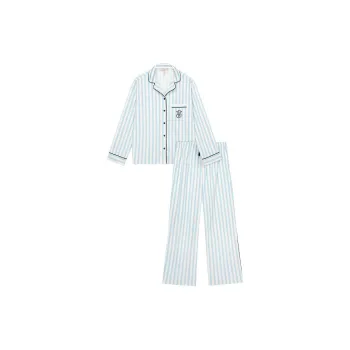 Victoria's Secret THE MIX Pajama Set Women's Aqua Stripes