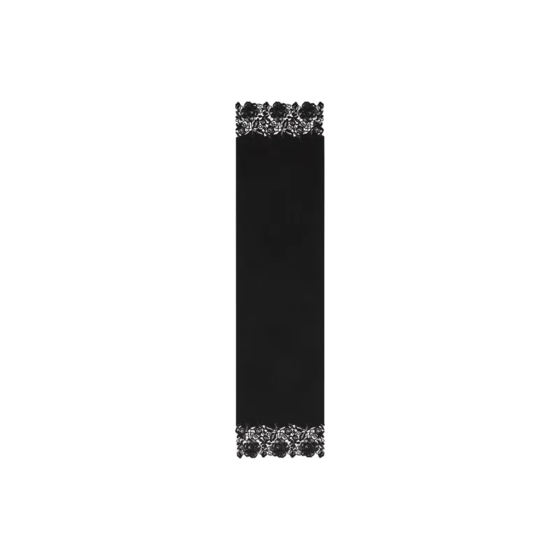 Valentino Wool Cashmere Lace Knit Scarves Women's Black-1