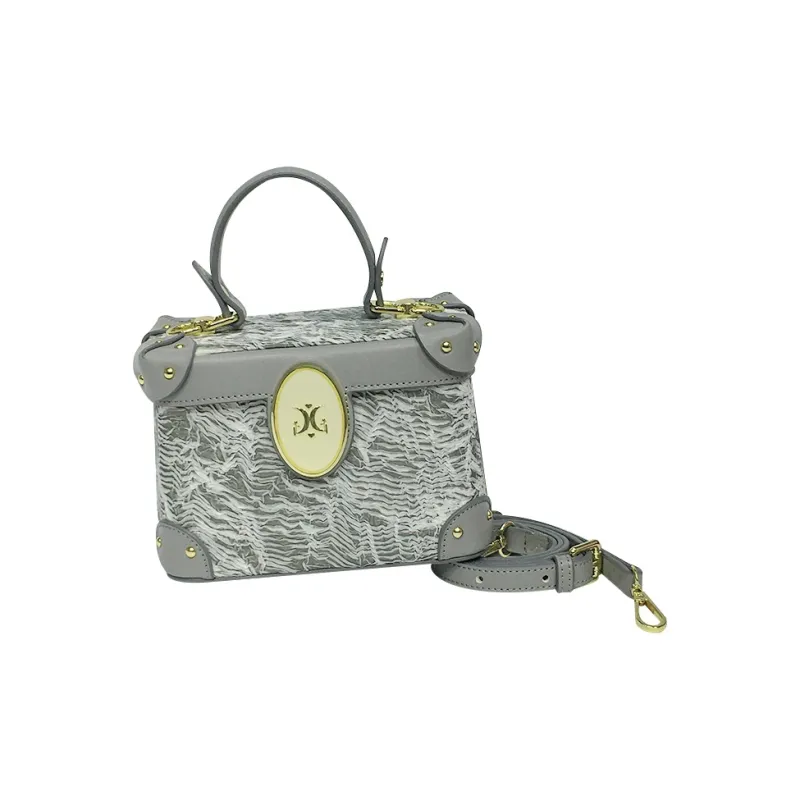 MACK JODAER Synthetic Leather One Shoulder Handbag Women's Light Gray Yarn-1