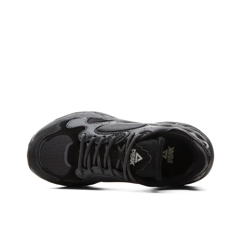 PEAK Taichi Chuanxing Cushioning Rebound Slip Resistant Low Top Casual Shoes Women's Dark Gray Black-3