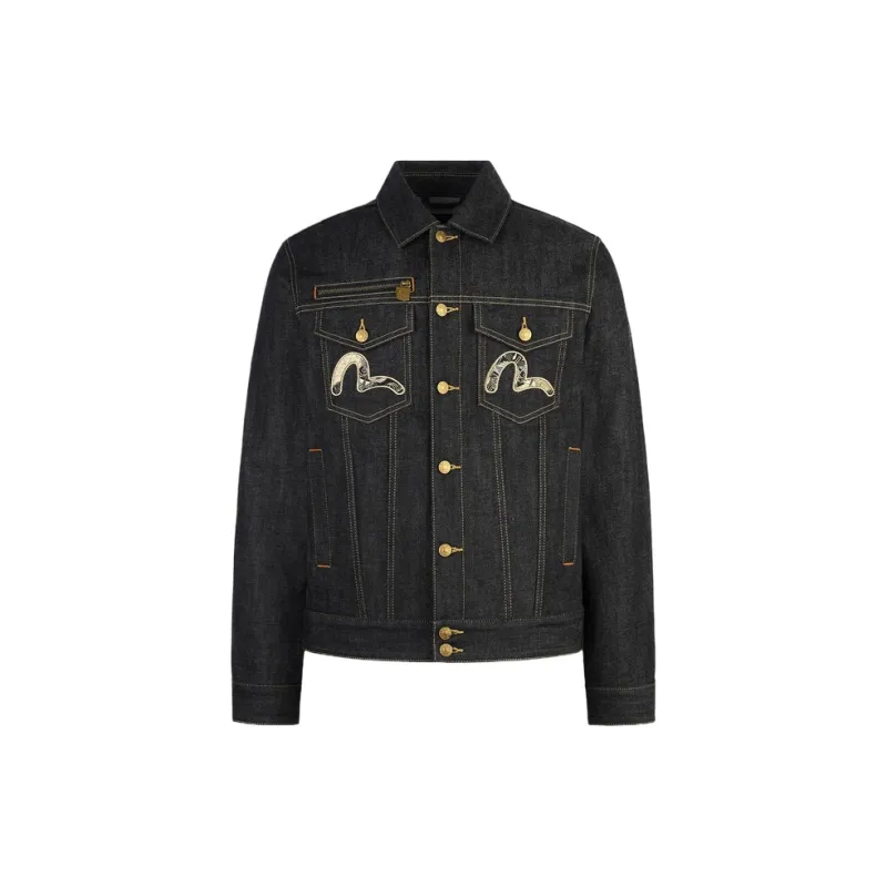 EVISU Denim Jackets Men Denim Black-1