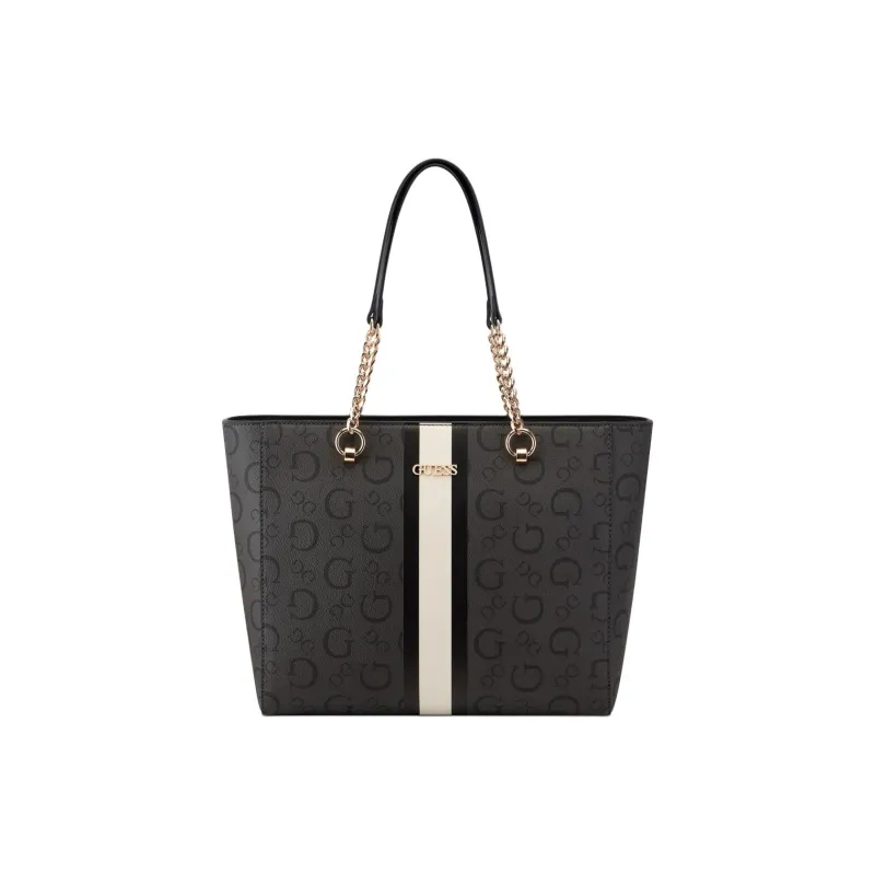 GUESS Coated Canvas Tote Bag Shopping Bag Handbag Women's Black-0