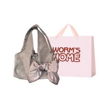 Worm's Home Nylon Handbag Shoulder Bag Regular Women's Gray
