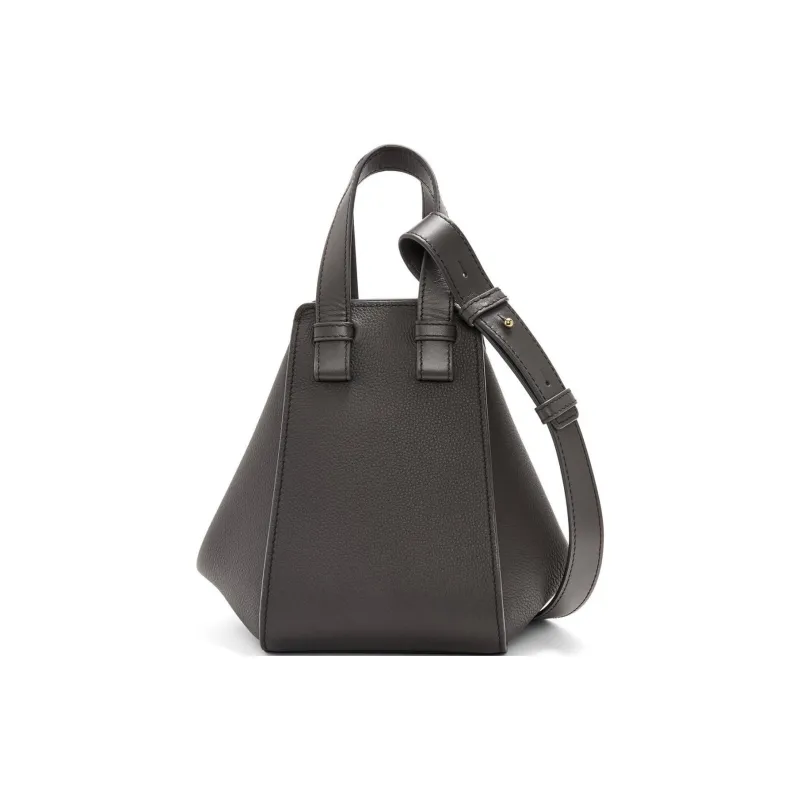 LOEWE Hammock Soft Grain Calfskin One Shoulder Handbag, Crossbody Bag Women's Dark Gray-3