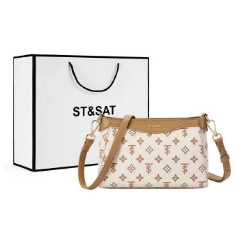 ST&SAT PVC Shoulder Bag Crossbody Bag Regular Women's Beige Yellow/Coffee