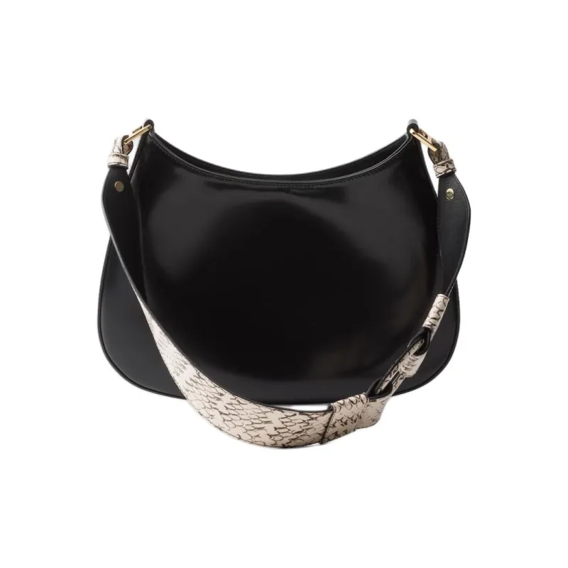 PRADA Cleo Leather Crossbody Bag, Shoulder Bag Women's Black-3