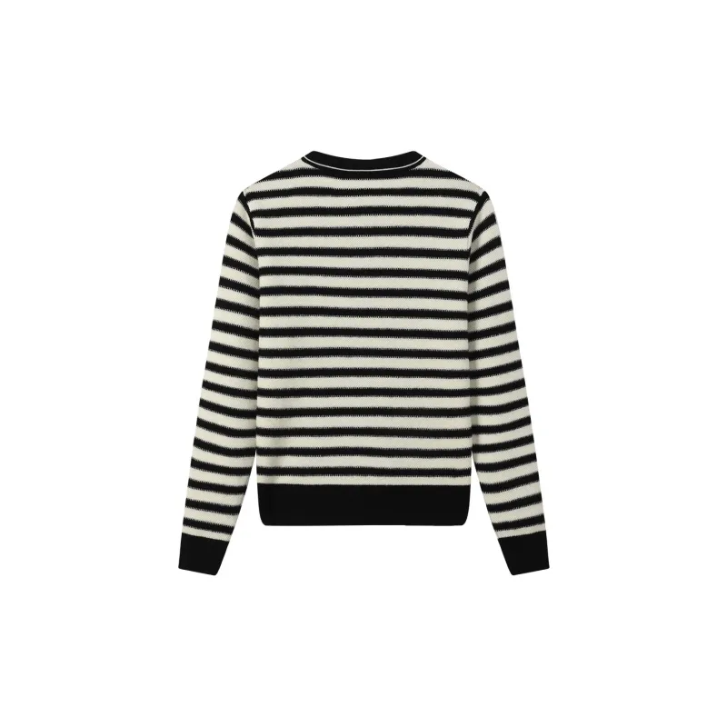 H YXIANG Sweater Women's Black White-1