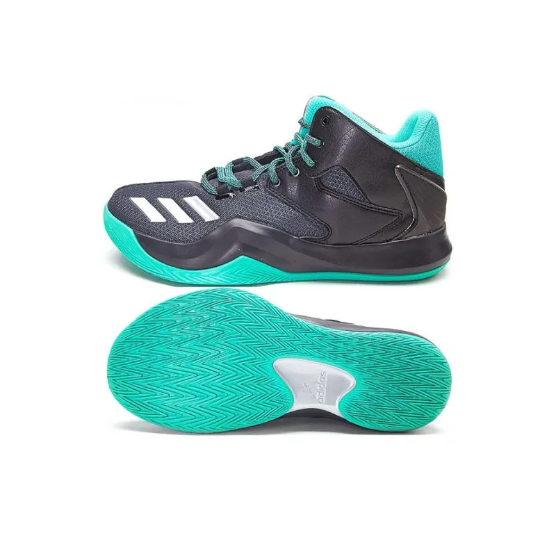 Adidas D Rose 773 Anti-Slip Wear-Resistant Mid-Top Basketball Shoes Men's Black Green-4