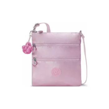 Kipling Nylon Shoulder Bag, Crossbody Bag Mini Women's Metal Purple Lilac