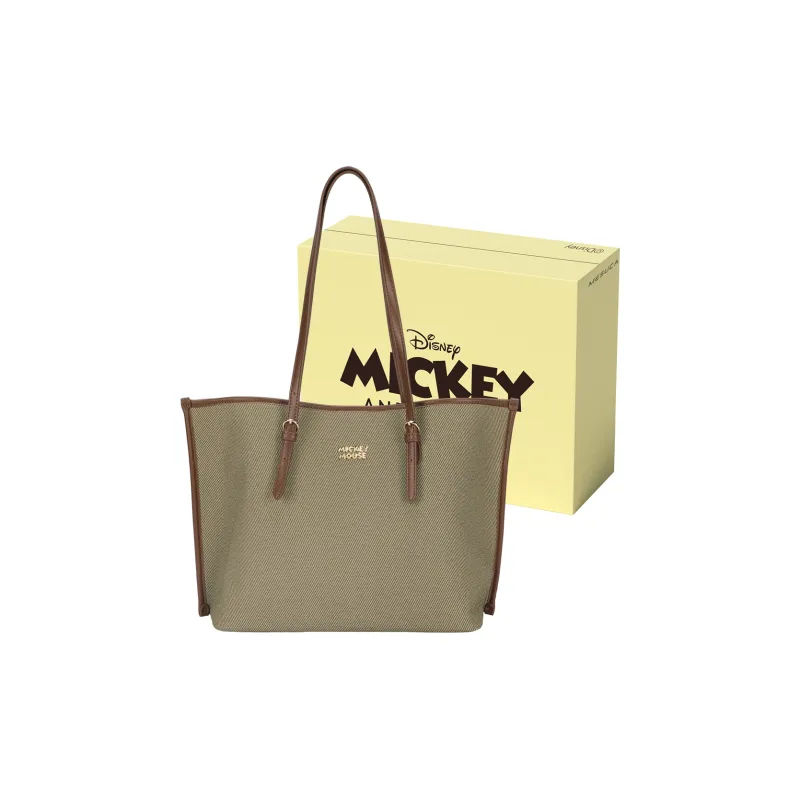 Disney Mickey Series Synthetic Leather Tote One Shoulder Handbag Regular Women's Brown-0