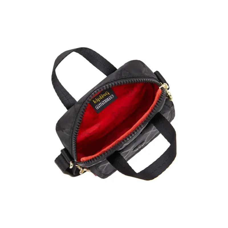 Kipling X Minions Collaboration Recycled Polyester Cell Phone Pouch, Crossbody Bag Unisex Black-3
