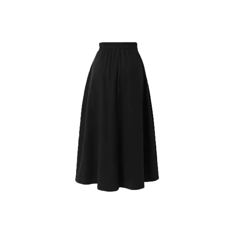 SOON FLOWER Casual Long Skirt Women's Black-1