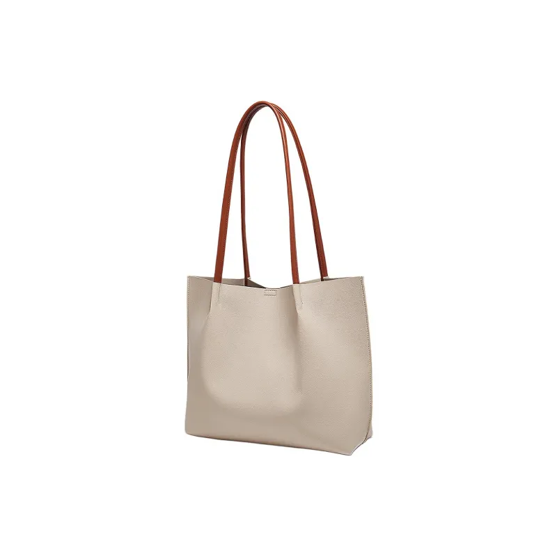 Marino Orlandi Synthetic Leather Totes Handbag Shoulder Bag Large Size Women's Black/Khaki-8