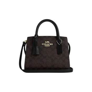COACH Carryall Artificial Leather Bonded Cow Split Leather Shoulder Bag Crossbody Bag Handbag Small Size Women's Black