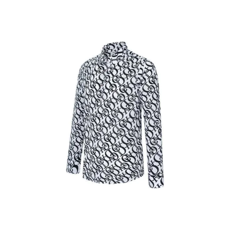 DEGAIA Shirts Men Black White-2