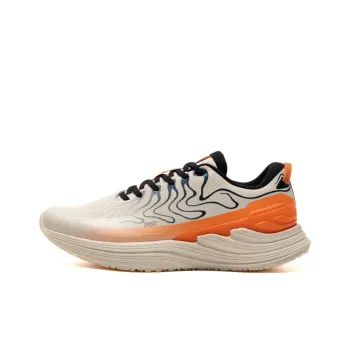 XTEP Anti-Slip And Wear-Resistant Breathable Low-Top Casual Running Shoes Men's Beige Orange