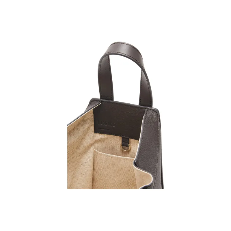 LOEWE Hammock Soft Grain Calfskin One Shoulder Handbag, Crossbody Bag Women's Dark Gray-6