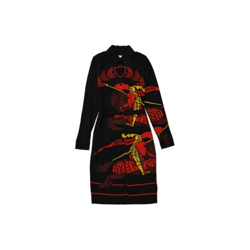 Burberry Long-Sleeved Dresses Women's Red