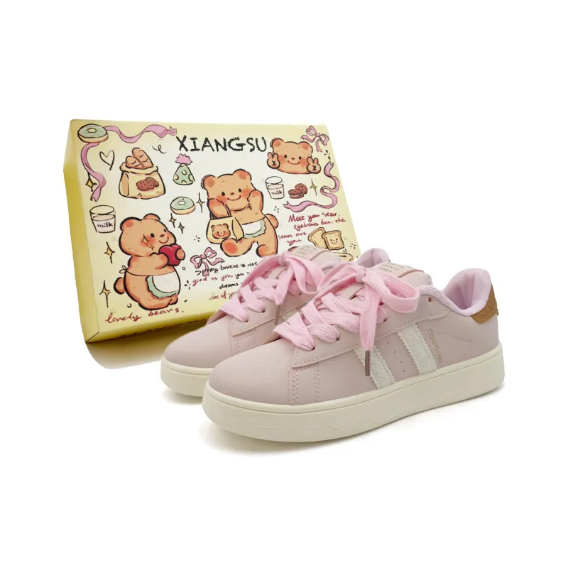 XIANGSU Anti Slip Wear Resistant Low Top Skateboard Shoes Women's Pink-0