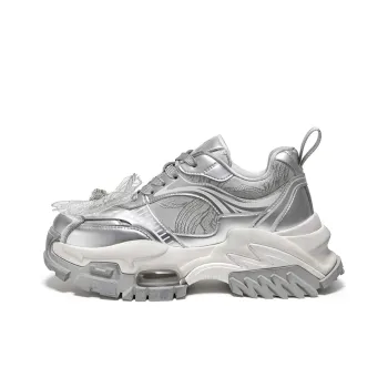 MIO Low Top Chunky Sneakers Women's Silver Gray